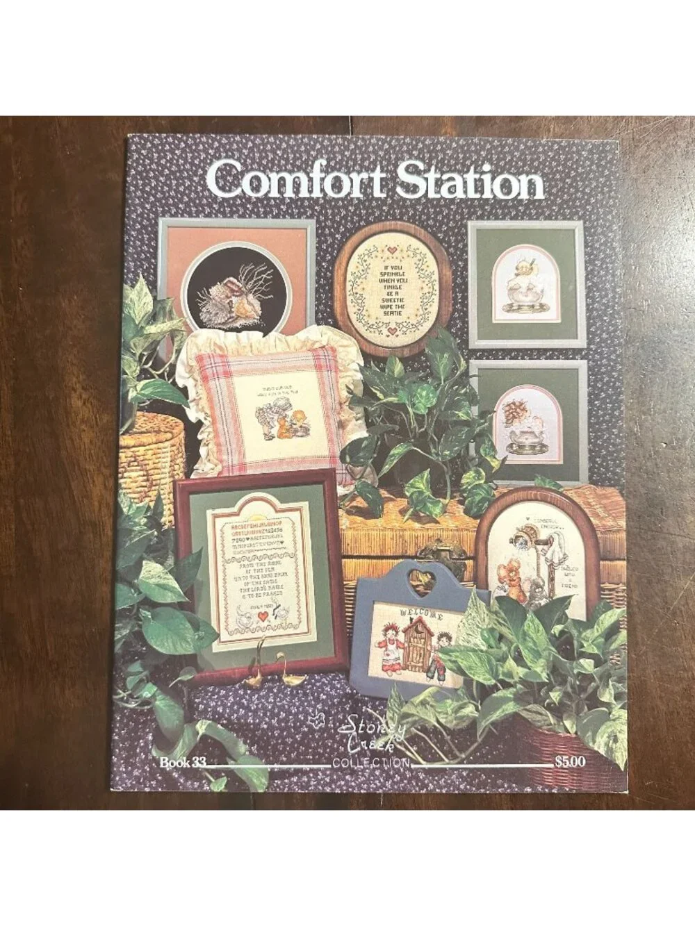 Comfort Station Cross-Stitch Pattern Book 33 Story Leaf Designs 1980s